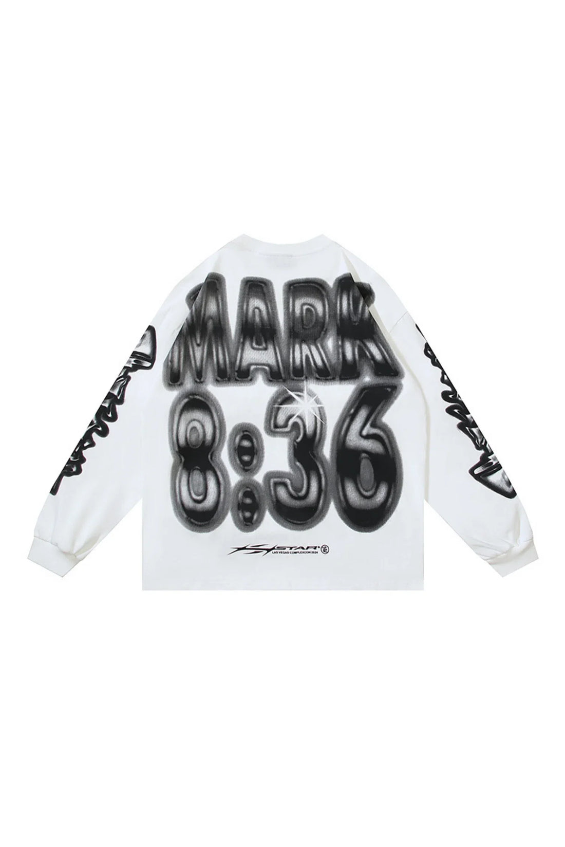Letter printed white long sleeved shirt